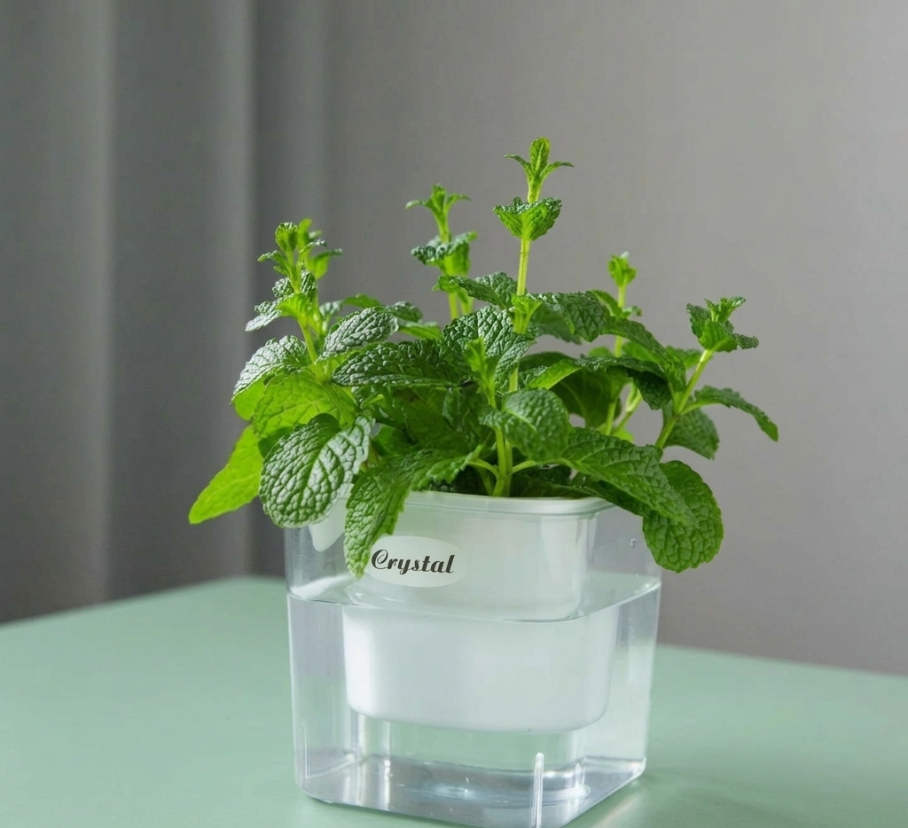 Transparent Self-Watering Resin Planter
